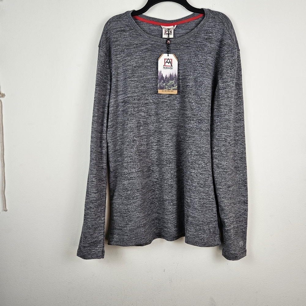 Avalanche Shirt Men Large Gray Fleece Long Sleeve Hiking Stretch Outdoors NWT